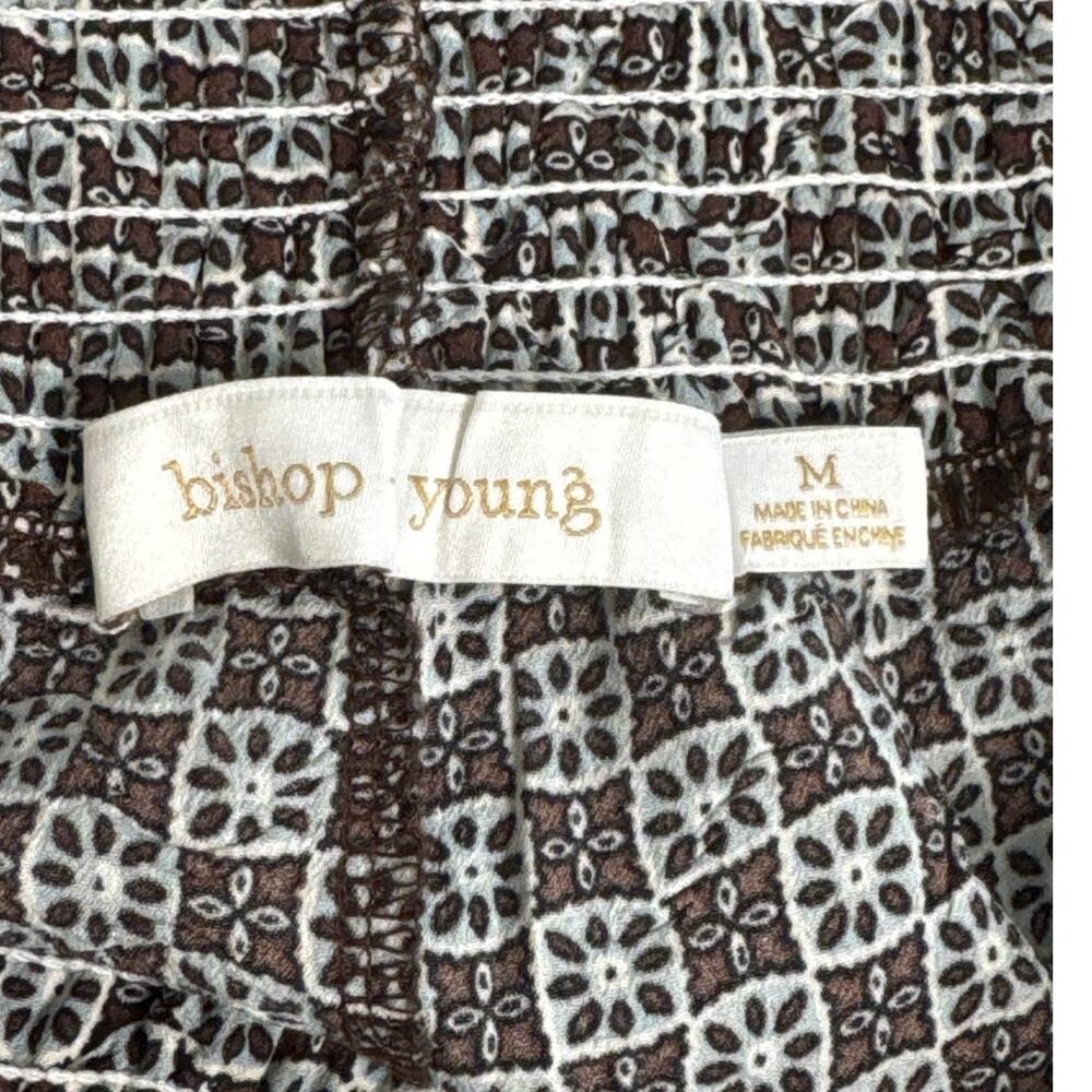 Bishop + Young Super Chill Wide Leg Pant Tile Print Brown Cream Size M - Picture 5 of 11